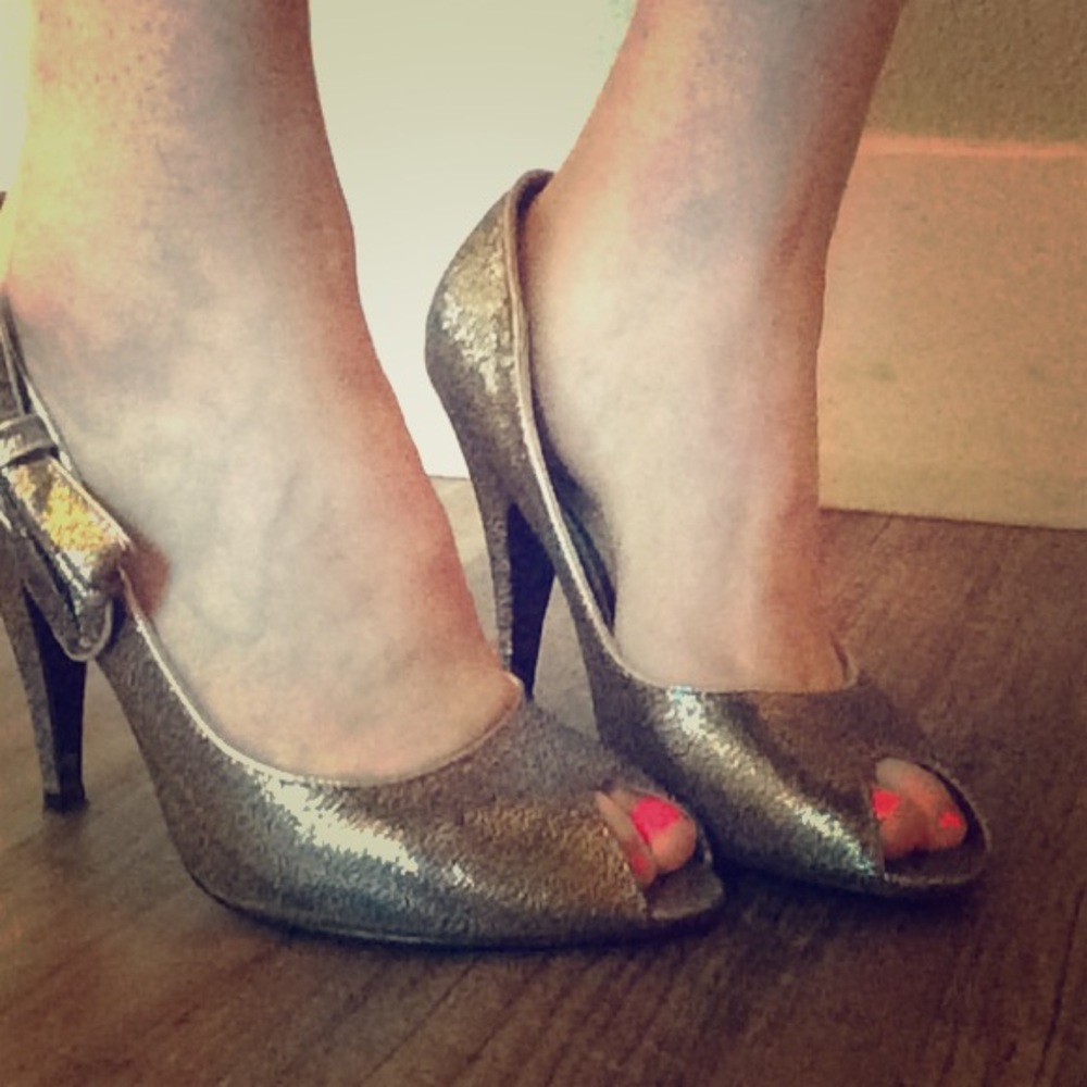 Classy Silver Baker Heels